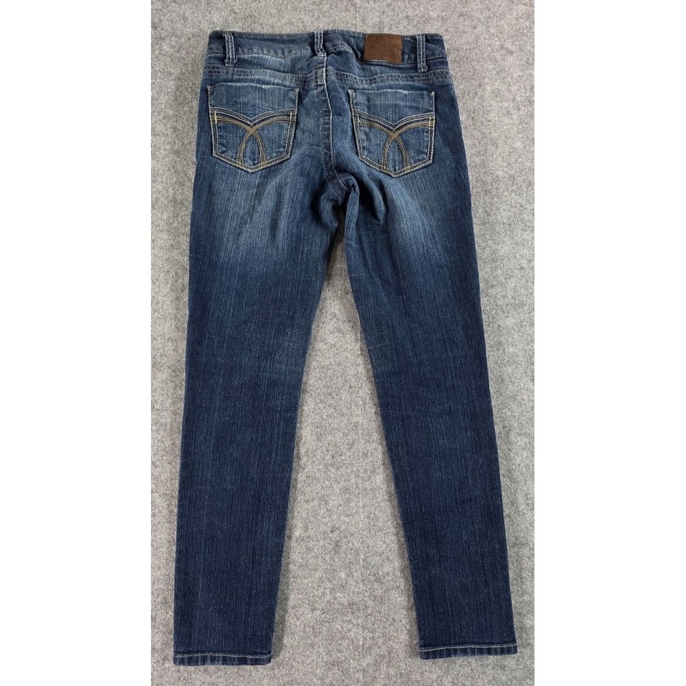 Paris Blues Jeans Size 9 Juniors Retro Low Rise Skinny Leg 2000s Faded Wash - Picture 9 of 9